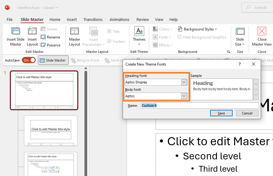 How to Change Global Font in PowerPoint ( Step Three )