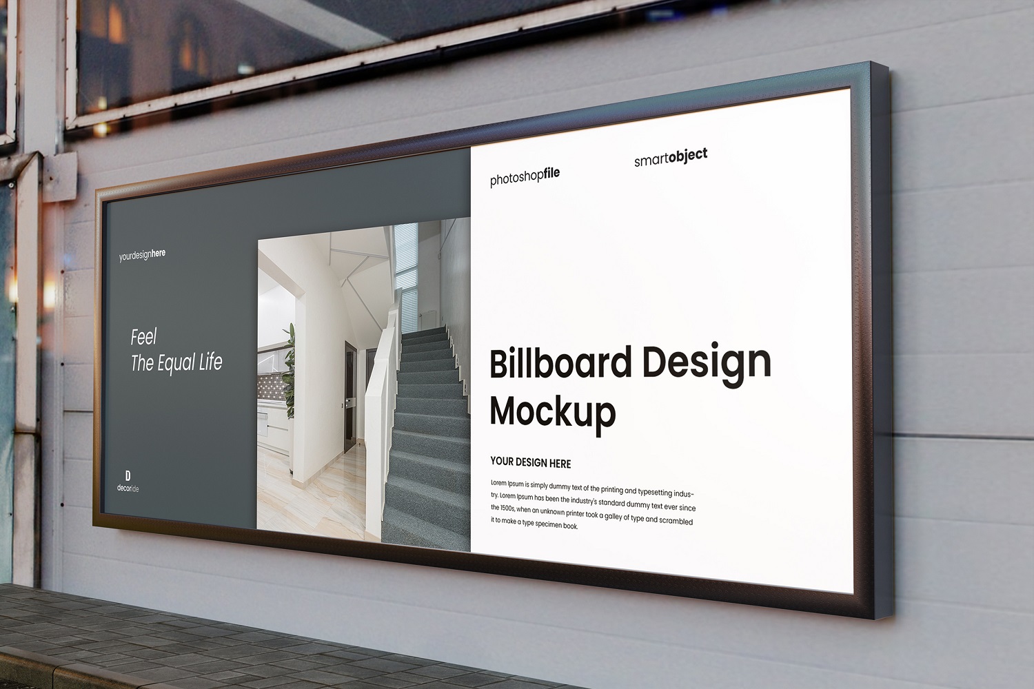 Wall Billboard Mockup Free Download