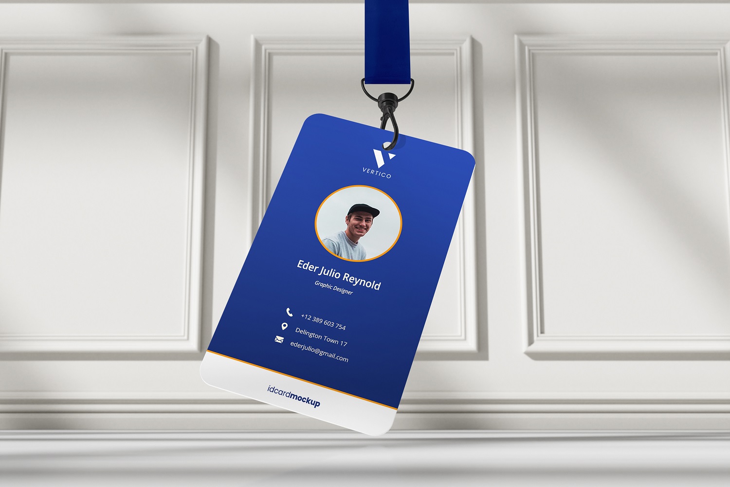 vertical id card mockup