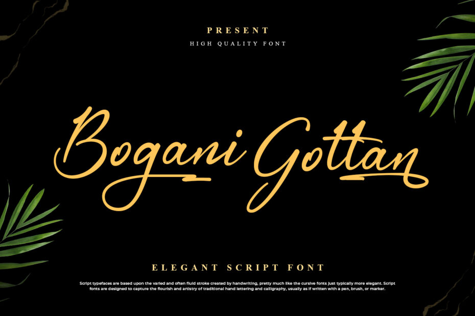 Bogani Gottan Elegant Script Font